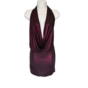 Metallic Plum Mini Dress.
